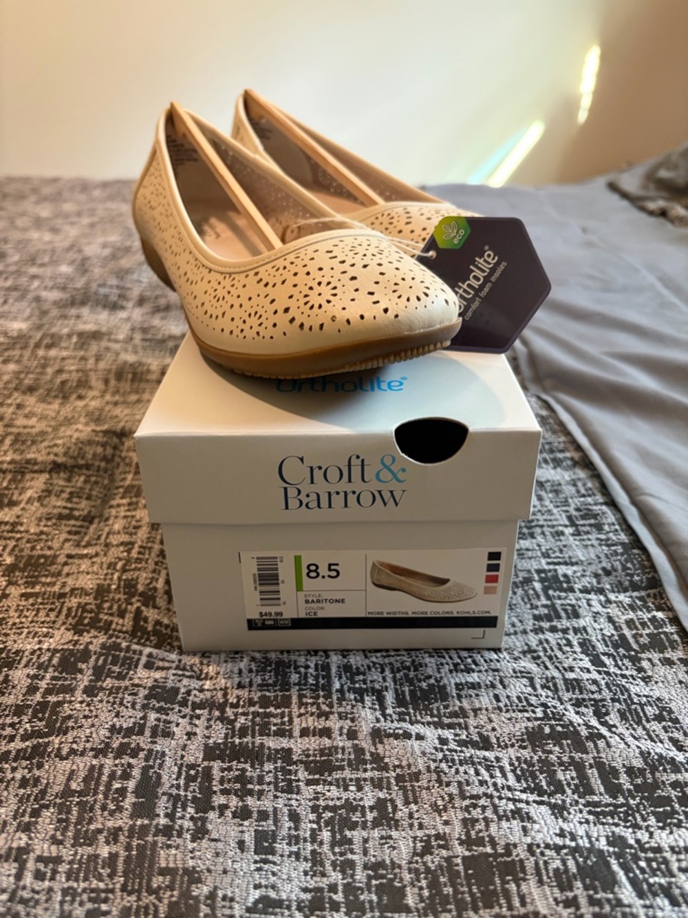 Croft & Barrow Beige Ortholite Ballet Flats